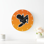 Yellow Orange Motocross Whip Grote Klok (Huis)