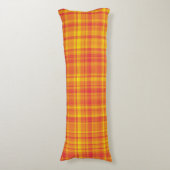 Yellow Orange Plaid Pattern Lichaamskussen (Voorkant Verticaal)