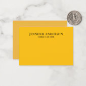 Yellow Orange Professional Modern Plain Minimalist Notitiekaartje (Voorkant / Achterkant in situ)