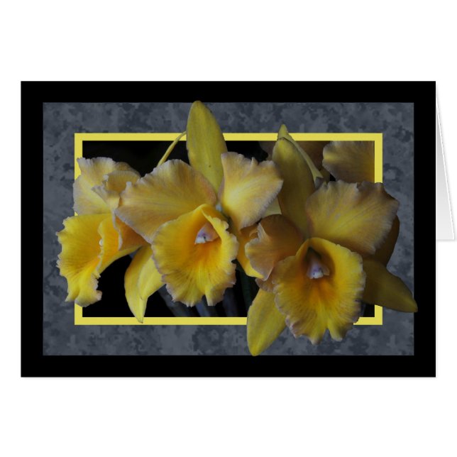 Yellow Orchid Card (Voorkant Horizontaal)