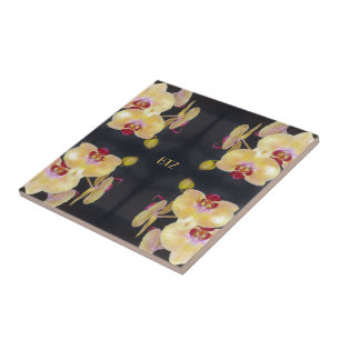 Yellow Orchid Pattern Tegeltje