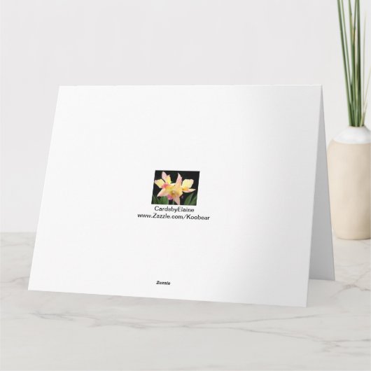 Yellow Orchids Custom Birthday Kaart (Achterkant)