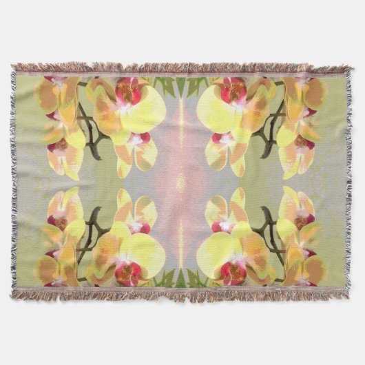Yellow Orchids Pattern Deken (Voorkant)