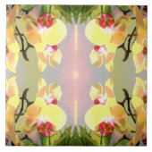 Yellow Orchids Pattern Tegeltje (Voorkant)