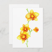 Yellow Orchids Waterverf Briefkaart (Voorkant / Achterkant)