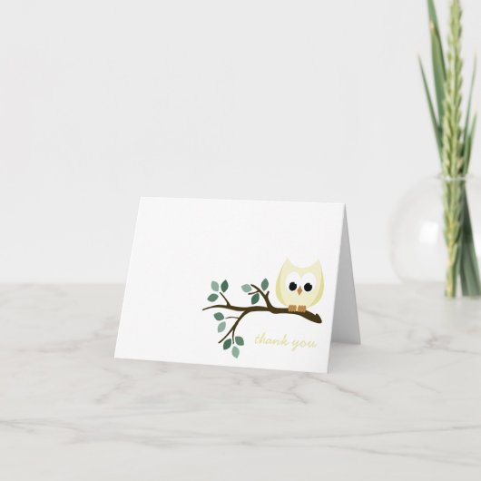 Yellow Owl Bedankt Card (Voorkant)