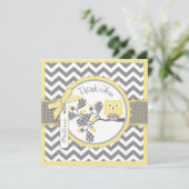 Yellow Owl Chevron print - Hartelijk dank Bedankkaart (Staand voorkant)