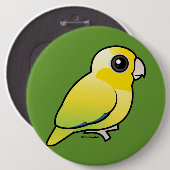 Yellow Pacific Parrotlet Ronde Button 6,0 Cm (Voorkant /achterkant)