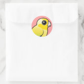 Yellow Pacific Parrotlet Ronde Sticker (Tas)