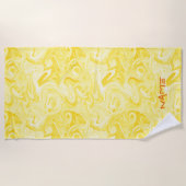 Yellow Paint Art NAAM Sinaasappel Modern Surfer Oc Strandlaken (Voorkant)