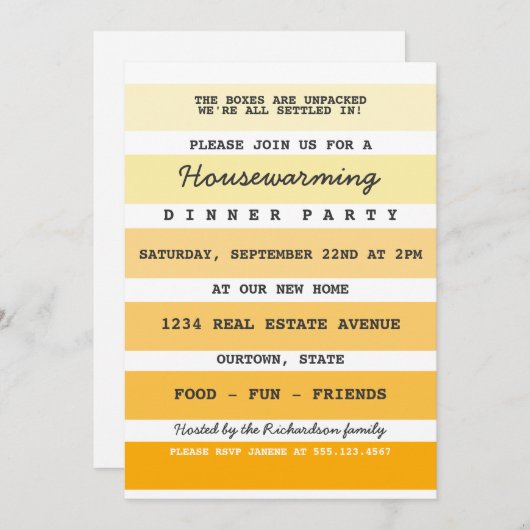 Yellow Paint Sample Housewarming Party Kaart (Voorkant / Achterkant)