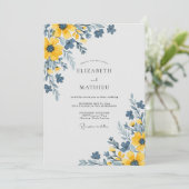Yellow Painterly Countryside Wedding Kaart (Staand voorkant)