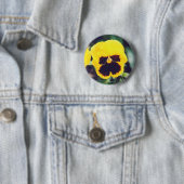 Yellow Pansy Ronde Button 5,7 Cm (In situ)