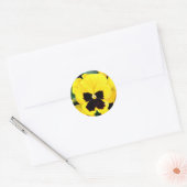 Yellow Pansy Ronde Sticker (Envelop)