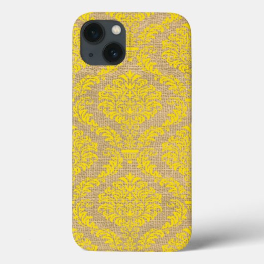 Yellow Parisian Moods Damask Case-Mate iPhone Case (Achterkant)