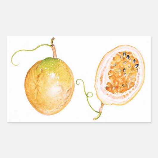 Yellow Passion Fruit Rechthoekige Sticker (Voorkant)