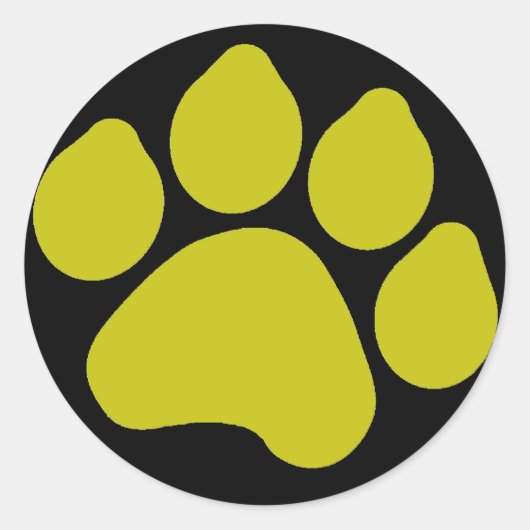 Yellow Paw Print Sticker (Voorkant)
