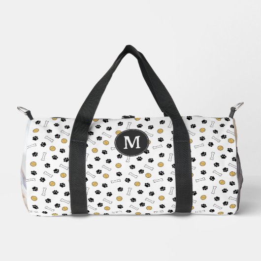 Yellow Paws Botten Ball Dog Foto's & Monogram Plunjezak (Voorkant)