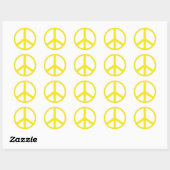 Yellow Peace Sign Ronde Sticker (Vel)