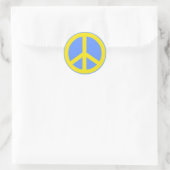Yellow Peace Sign Ronde Sticker (Tas)