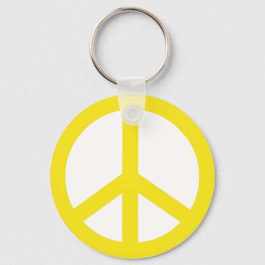 Yellow Peace Sign Sleutelhanger (Voorkant)