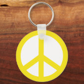 Yellow Peace Sign Sleutelhanger (Voorkant)