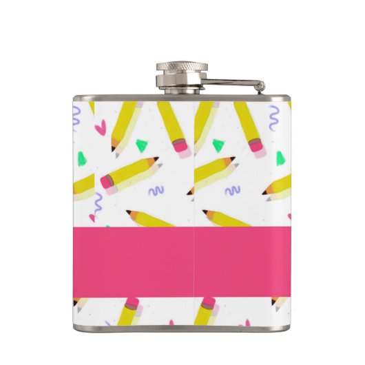 Yellow pencils and scrabbles on white heupfles (Achterkant)