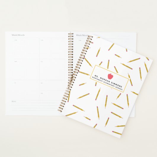 Yellow Pencils roze Apple Teacher Planner (Display)