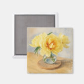 Yellow Peonies - Magnet Magneet (Voorkant / Achterkant)