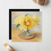 Yellow Peonies - Note Cards Notitiekaartje (Voorkant / Achterkant in situ)