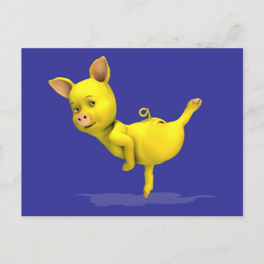 Yellow Pig Arabesque Briefkaart (Voorkant)