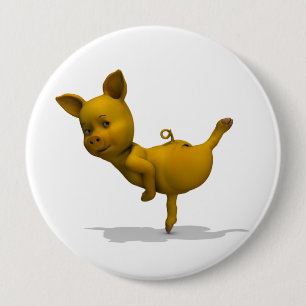 Yellow Pig Arabesque Ronde Button 4,0 Cm
