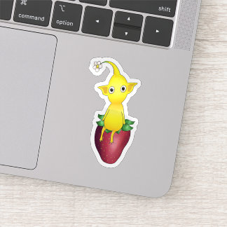 Yellow Pikmin op Aardbei Sticker