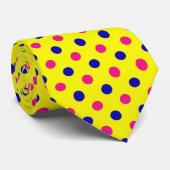 Yellow Pink Blue Polka Dot Pattern Stropdas (Opgerold)