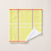 Yellow Pink Blue White Stripes   (Gant de toilette)