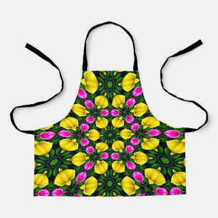 Yellow Pink Rose Pattern Schort