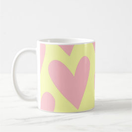 Yellow Pink Simple Heart Y2K-patroon Koffiemok