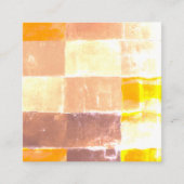Yellow Plaid Peach Vierkante Visitekaartje (Voorkant)