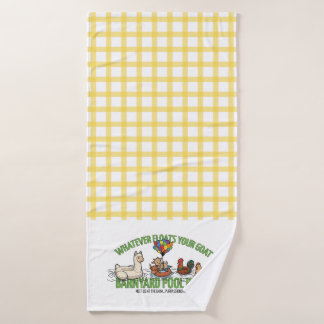Yellow Plaid Whatever Floats Your Goat Towel Badhanddoek