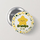 Yellow Playful Star Ronde Button 5,7 Cm (Voorkant /achterkant)