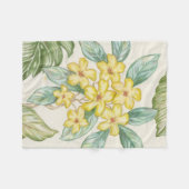 Yellow Plumeria fleece Gooi (Voorkant (Horizontaal))