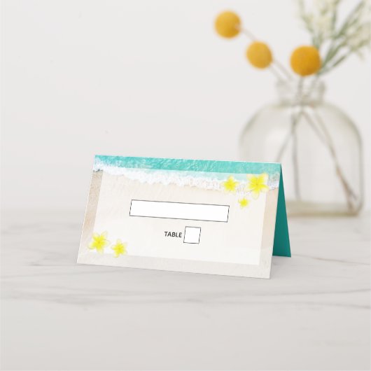 Yellow Plumeria Frangipani Tropical Beach Wedding (Voorkant)