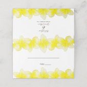 Yellow Plumeria Frangipani Weddenschapskaart (Buitenkant ongevouwen)