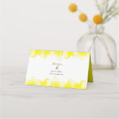 Yellow Plumeria Frangipani Weddenschapskaart (Achterkant)