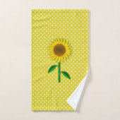 Yellow Polka Dot and Sunflow Bath Towel Set Bad Handdoek (Handdoek)