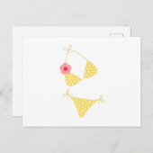 Yellow Polka Dot Bikini Briefkaart (Voorkant / Achterkant)