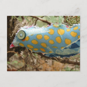 Yellow Polka Dot Birdie Briefkaart