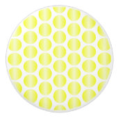 Yellow Polka Dot Design Keramische Knop (Voorkant)