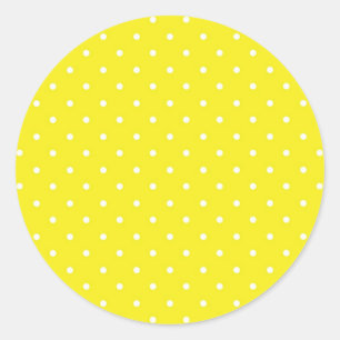 Yellow Polka Dot Design Ronde Sticker