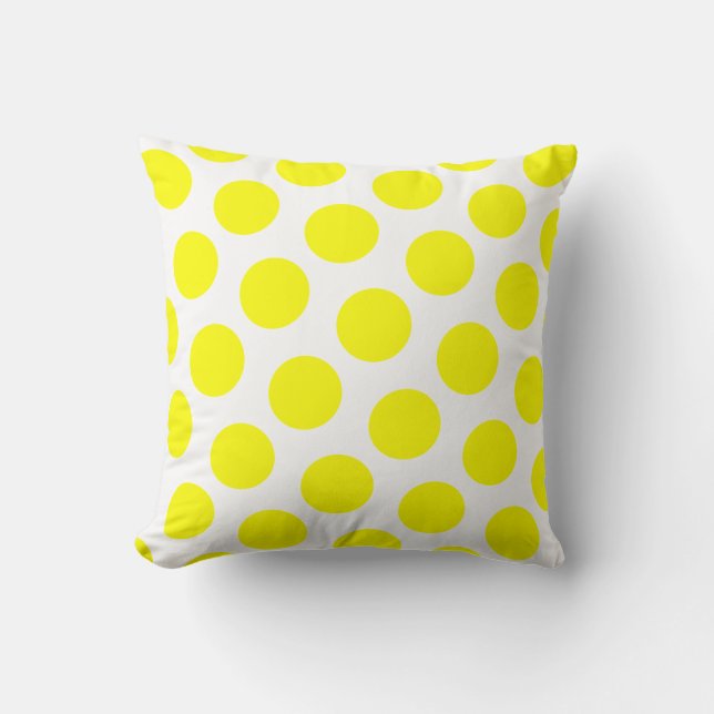 Yellow Polka Dot Kussen (Voorkant)